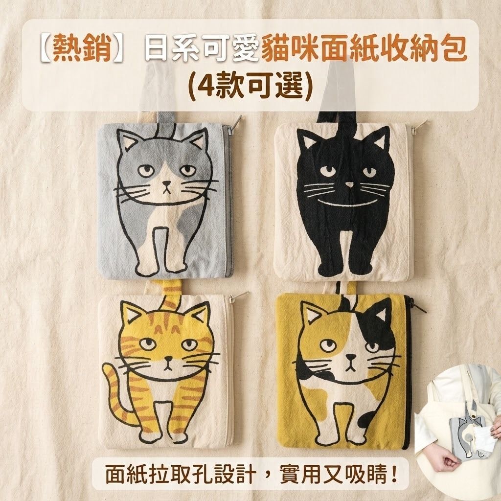 日本人氣 喵蛋蛋系列 附拉鍊 小錢包|拉鍊收納包 貓咪周邊 錢包 貓奴雜貨 可愛收納 面紙包 化妝品收納