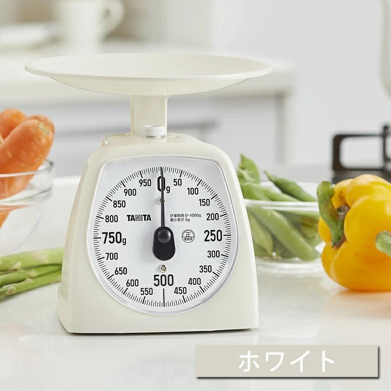 日本製 TANITA 免電池指針式 料理秤1kg 白色|KA-441 食物磅秤 烘焙磅秤