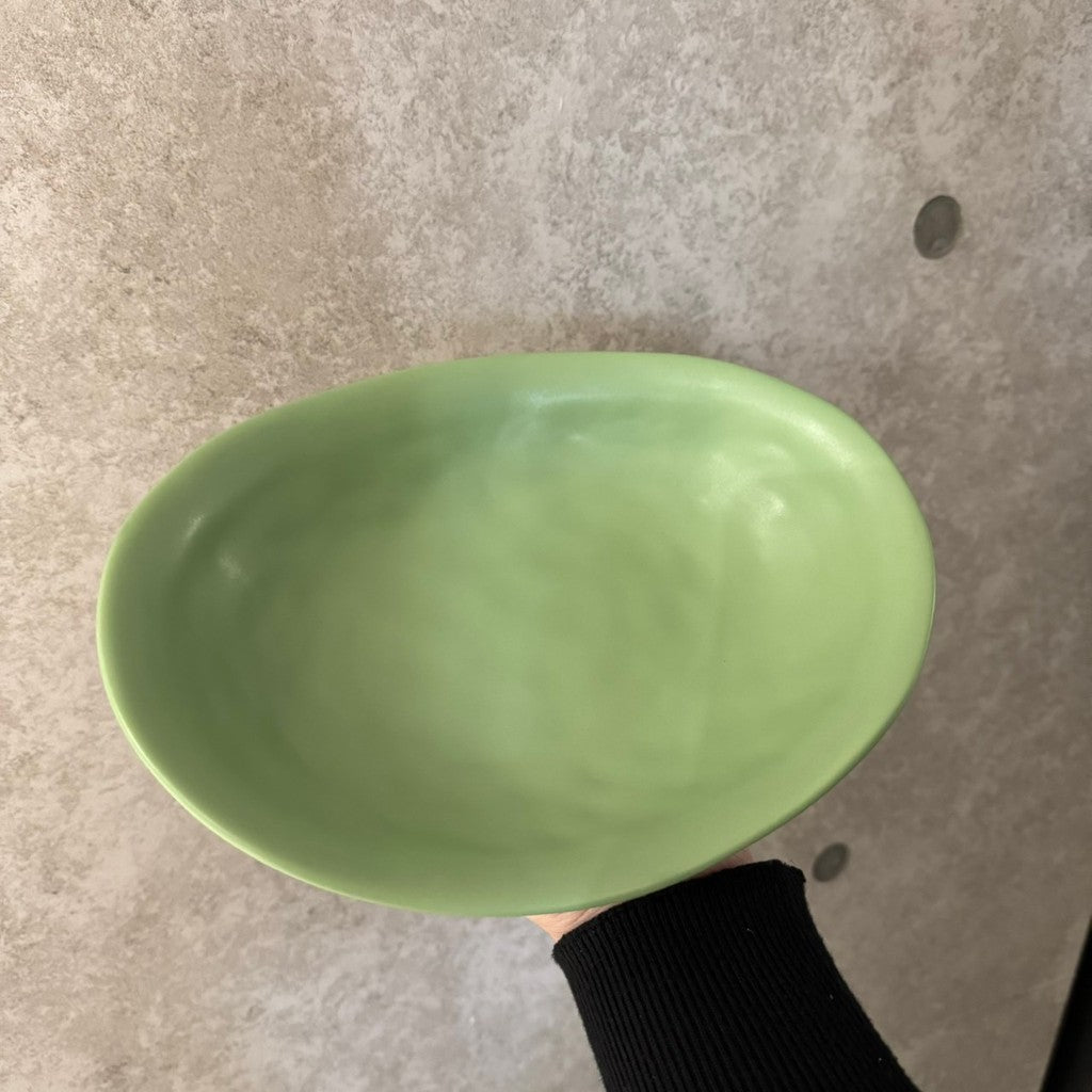日本製 美濃燒 日系咖啡廳風 橢圓咖哩盤 24cm|陶瓷盤 沙拉盤 義大利麵盤