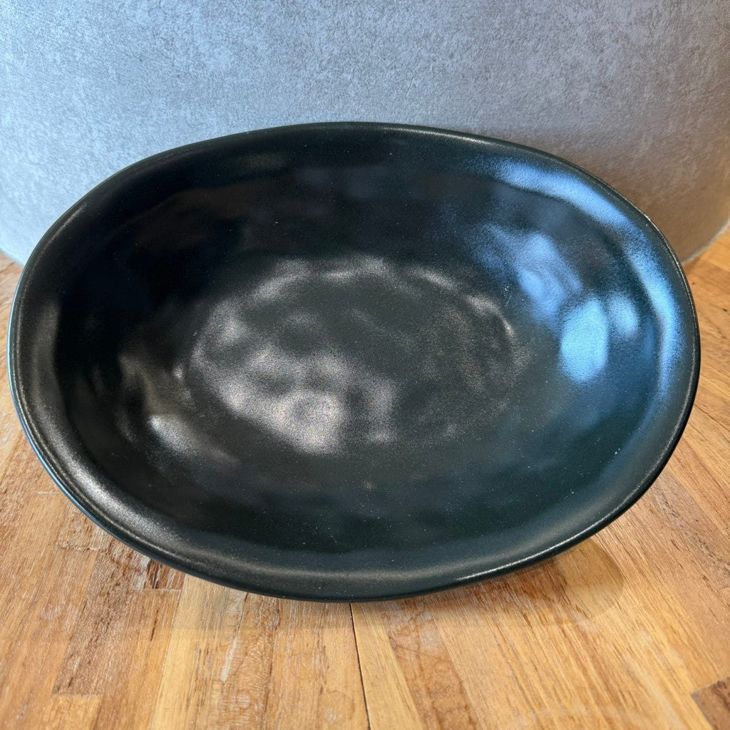 日本製 美濃燒 日系咖啡廳風 橢圓咖哩盤 24cm|陶瓷盤 沙拉盤 義大利麵盤