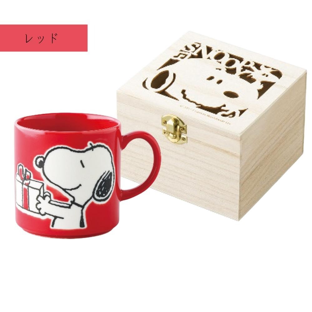 日本製 史努比咖啡杯 精緻木盒裝 350ml snoopy|陶瓷杯 咖啡杯 兒童水杯