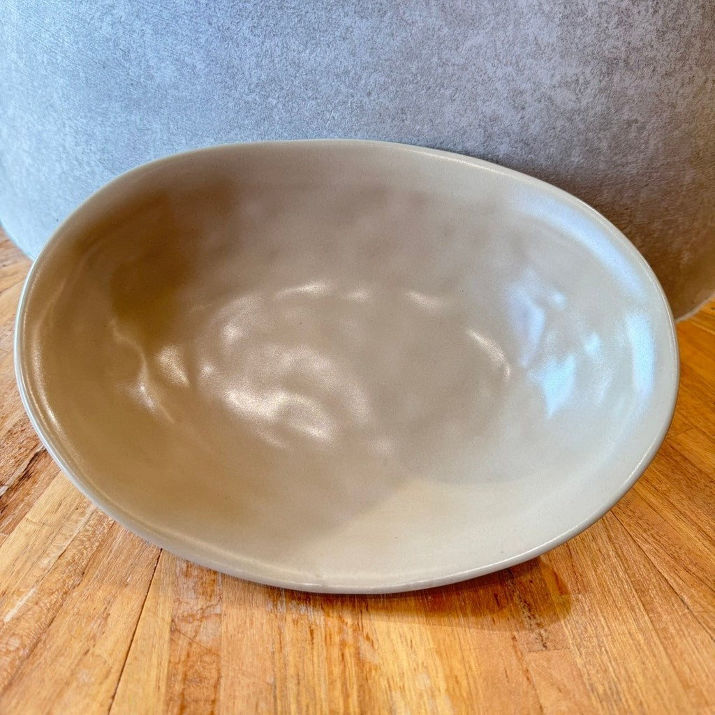 日本製 美濃燒 日系咖啡廳風 橢圓咖哩盤 24cm|陶瓷盤 沙拉盤 義大利麵盤