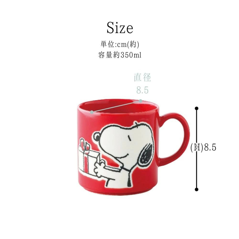 日本製 史努比咖啡杯 精緻木盒裝 350ml snoopy|陶瓷杯 咖啡杯 兒童水杯
