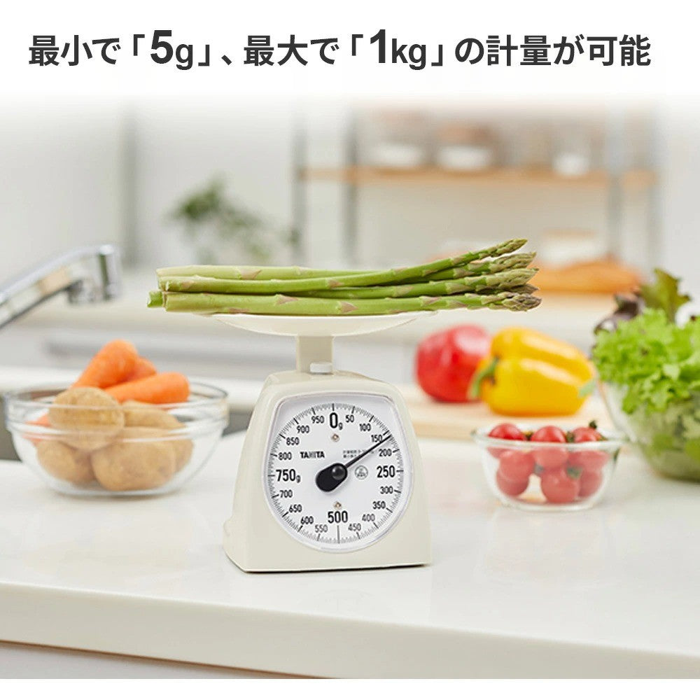 日本製 TANITA 免電池指針式 料理秤1kg 白色|KA-441 食物磅秤 烘焙磅秤