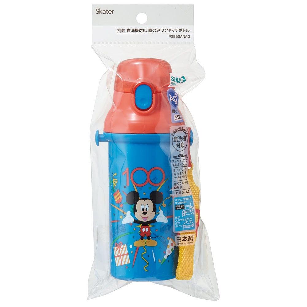 日本製 SKATER 米奇直飲水壺|480ml 寬口 附背帶 - 富士通販