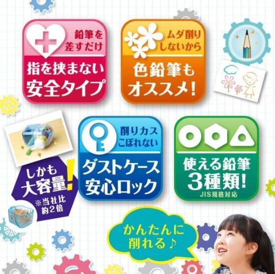 日本SONIC透明安全削鉛筆機|省筆芯削色鉛筆,加大集塵盒 - 富士通販