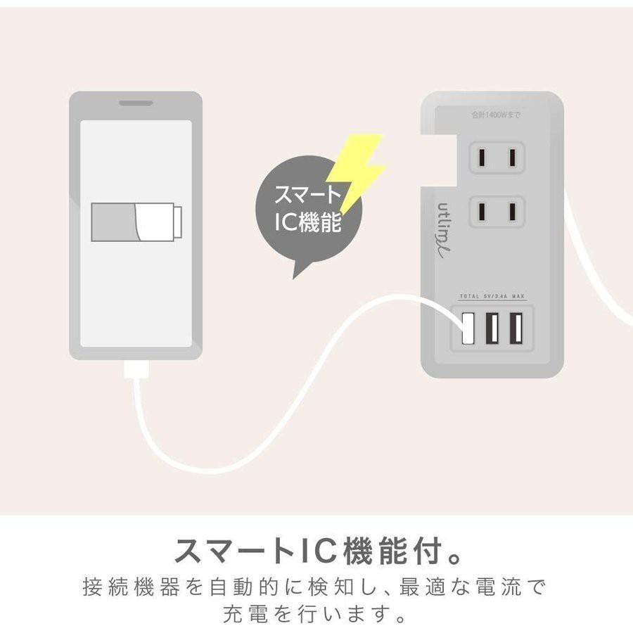 日本Sonic|USB擴充電源延長線隨身插座 - 富士通販