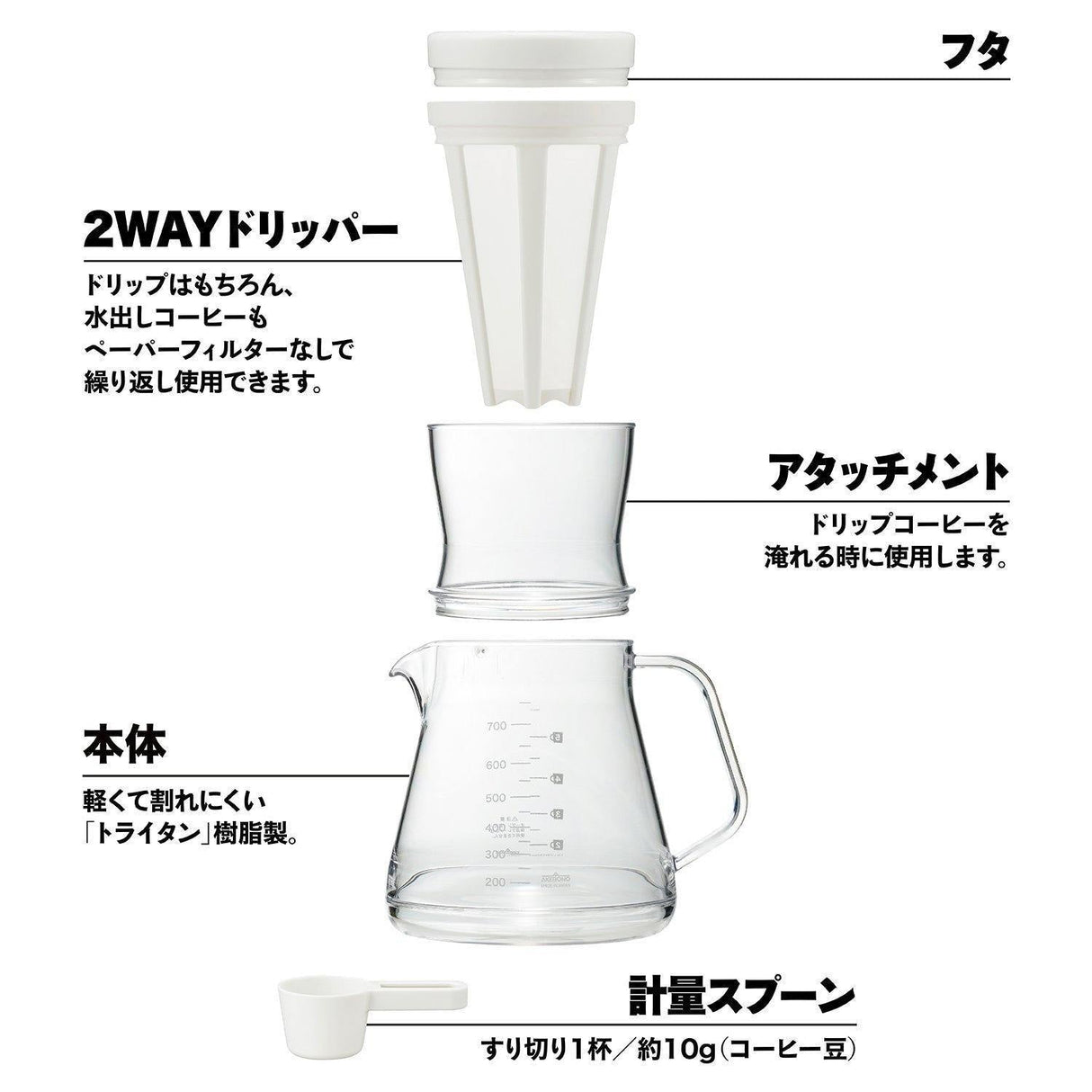Tamahashi 貝印 手沖咖啡滴漏|花茶壺冷熱兩用耐熱玻璃器套組 850ml-日本製 - 富士通販