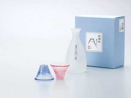 日本富士山招福清酒玻璃杯禮盒|手工質感 - 富士通販