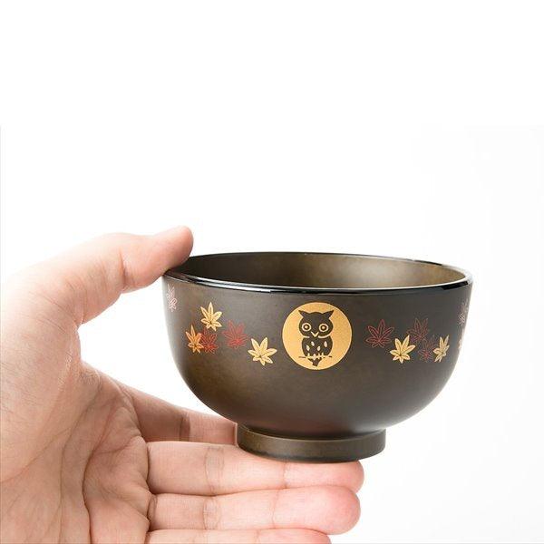 日本製會津塗貓頭鷹飯碗|會津漆器耐熱湯碗 - 富士通販