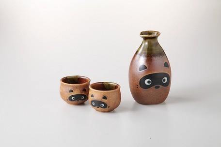 日本狸貓質感美濃燒清酒杯組|日式風格燒酒杯 - 富士通販