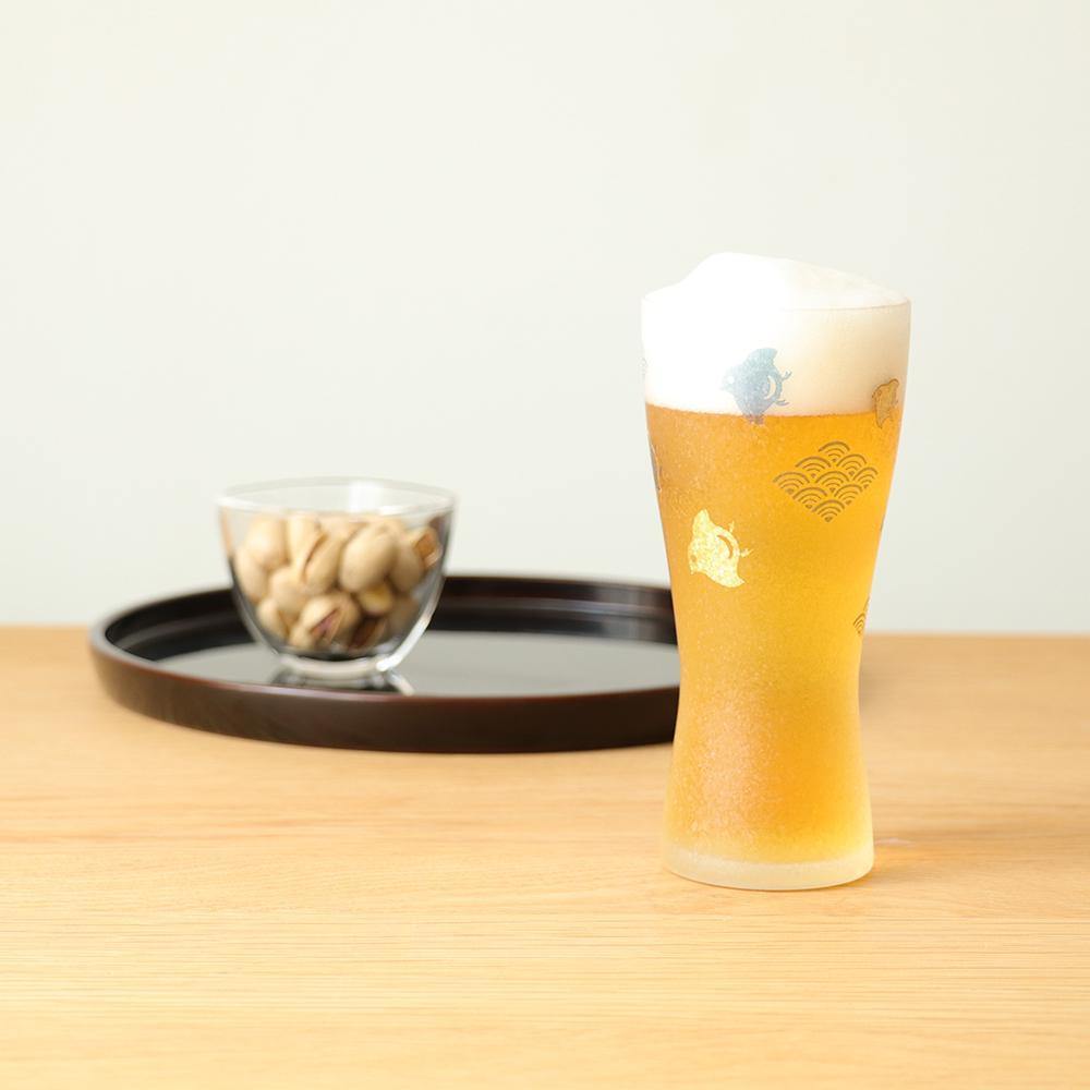 日本石塚哨子啤酒杯-金魚煙火|雪兔|千鳥-三款可選 - 富士通販