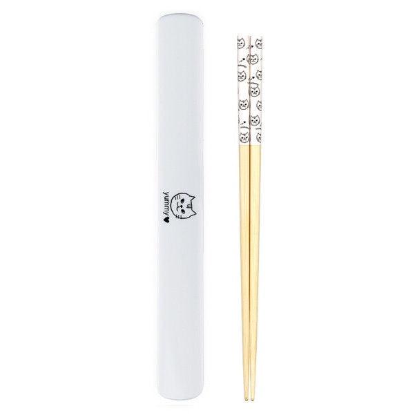 日本製貓咪筷子附盒|午餐便當環保餐具 - 富士通販