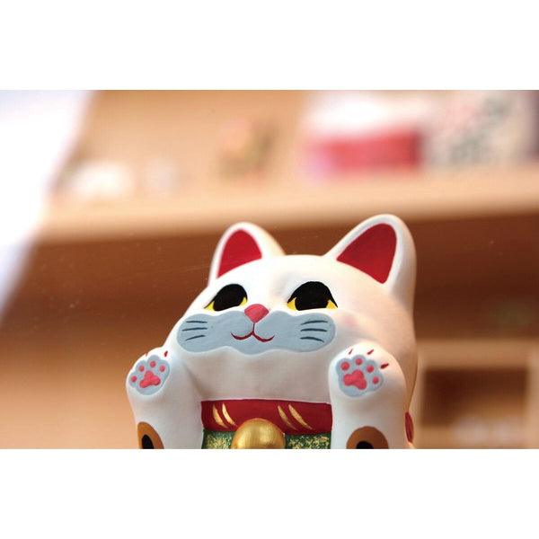 日本 RYUKODO 龍虎堂貼臉招財貓|白色和金色招財貓擺飾 開店送禮 - 富士通販