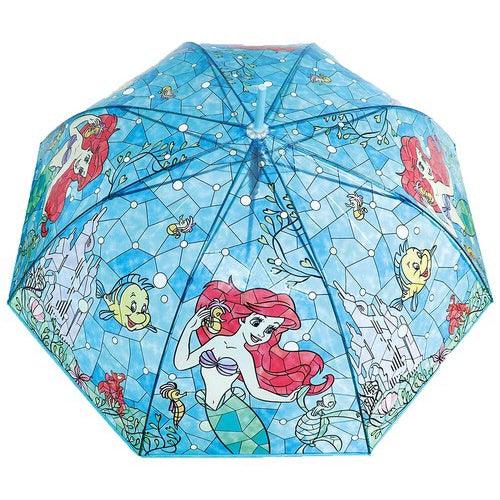 日本 迪士尼 小美人魚 愛麗兒 愛麗絲|玻璃彩繪雨傘 兒童雨傘 透明雨傘 - 富士通販