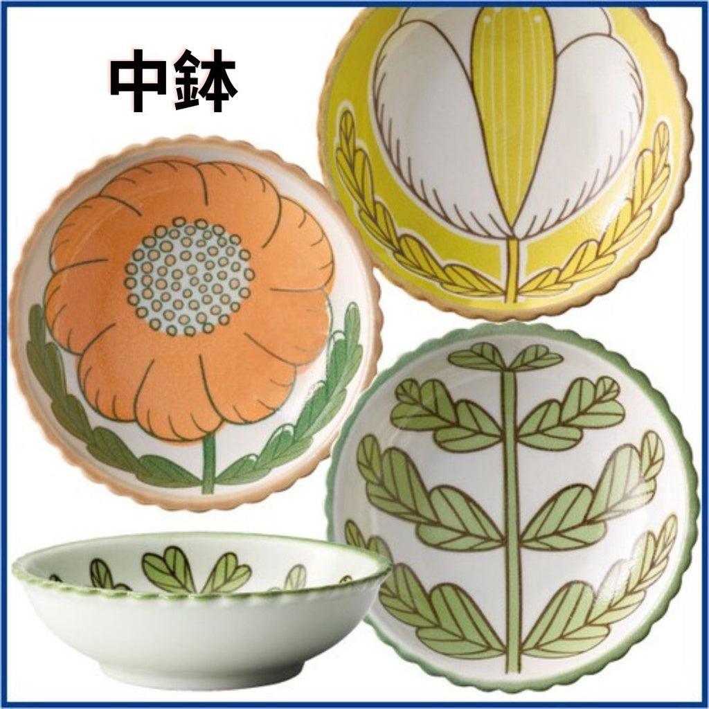 日本製 復古 花草 陶瓷餐具|義大利麵盤 甜點盤 點心碗 - 富士通販