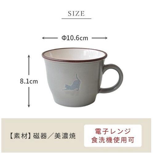 日本製 美濃燒 動物 剪影|大容量馬克杯 湯杯 陶瓷盤 - 富士通販