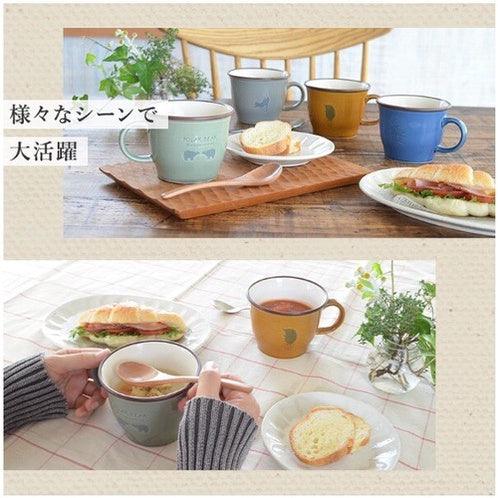 日本製 美濃燒 動物 剪影|大容量馬克杯 湯杯 陶瓷盤 - 富士通販