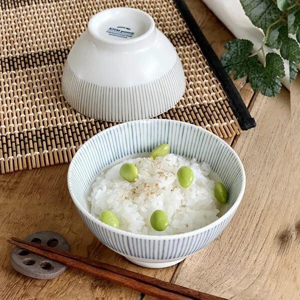 日本製 美濃燒 藍色 咖啡色 十草茶碗|飯碗 湯碗 陶瓷碗 兒童碗 - 富士通販