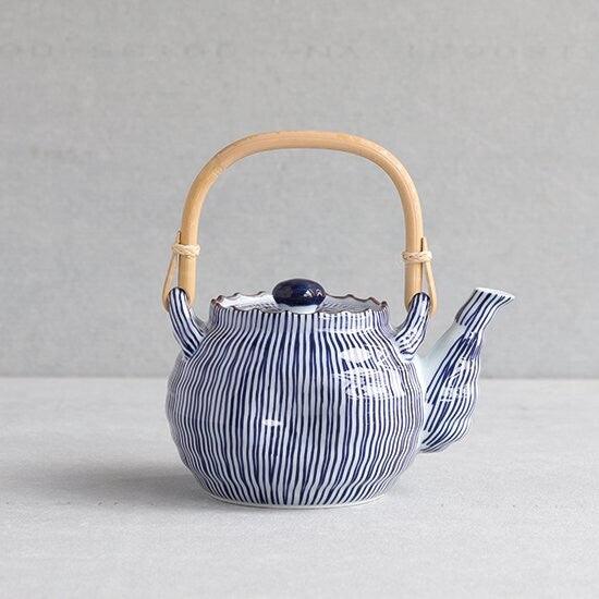 日本製 有田燒 藍色十草茶壺|陶瓷茶壺 花茶壺 茶具 - 富士通販