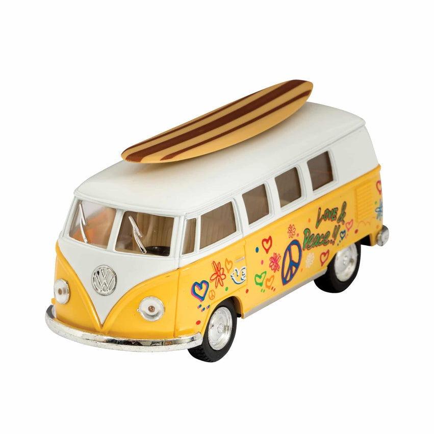 日本 1962 VW 福斯塗鴉款迴力車 附衝浪板| 1/32 巴士合金車模型 - 富士通販