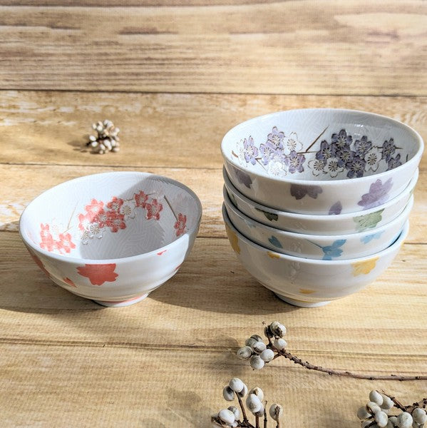 日本製 美濃燒 千年櫻花日式陶瓷飯碗5色可選｜米飯碗 餐具碗