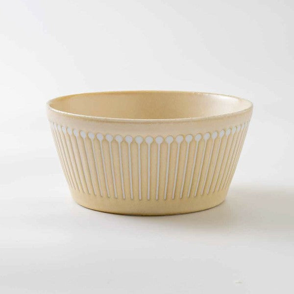日本製 美濃燒 Albee 線條十草多用碗 13cm | 沙拉碗 深碗 麥片碗 優格碗 甜點碗 日本製碗