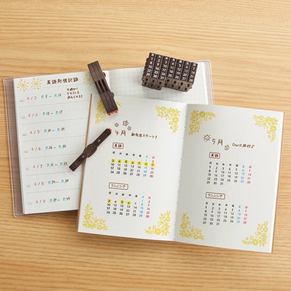 日本 Shachihata 連結數字印章 萬年曆 | 手帳印章 日期印章 月曆印章 日文 英文 數字