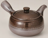 日本製 萬古燒 福型紫釉急須壺 | 陶壺 日本茶壺 泡茶壺 萬古燒茶壺 橫手急須壺