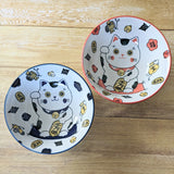 日本製 美濃燒 招財貓陶瓷拉麵碗 | 大碗 拉麵碗 碗公 湯碗 貓咪碗 多用碗 丼飯碗