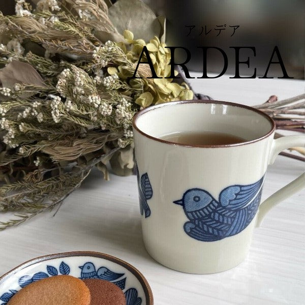 日本製 ARDEA 美濃燒 輕量馬克杯 | 北歐風 花與鳥 咖啡杯 水杯