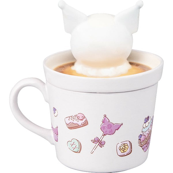日本 正版三麗鷗 Sanrio 立體拉花造型馬克杯 | 陶瓷杯 把手杯 拉花杯蓋 美樂蒂 酷洛米