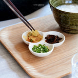 日本製 美濃燒 陶瓷三重調味盤 | 配料 配菜 醬料 漬物盤 拉麵 清粥 佐菜 調味碟