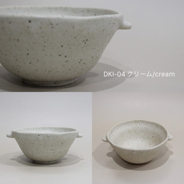 日本製 美濃燒 mimi雙耳造型湯碗12cm 奶油白 棕色 白色｜甜點碗 餐具碗 雙耳碗