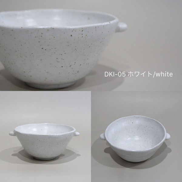 日本製 美濃燒 mimi雙耳造型湯碗12cm 奶油白 棕色 白色｜甜點碗 餐具碗 雙耳碗