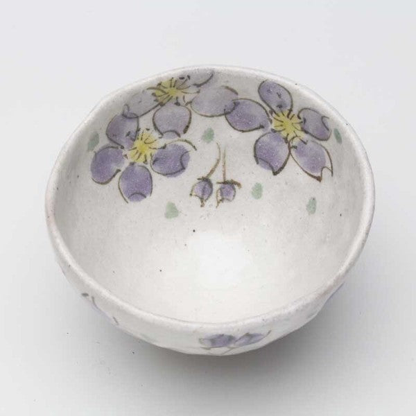 櫻花碗 日本製 春日粉引櫻花陶碗 粉 紫 11.2cm｜瀨戸燒 日式碗 古早碗 舞陶館 陶瓷碗 飯碗 碗