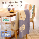 日本 BISQUE 可愛造型針織毯 花朵 貓咪 狗狗｜小毛毯 午睡毯 懶人毯