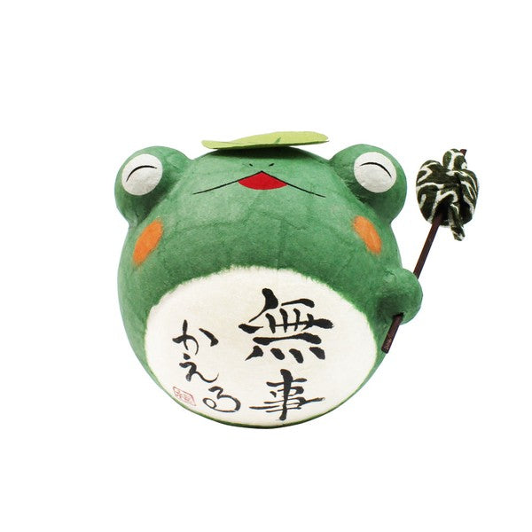 日本製 紙糊工藝 平安無事青蛙不倒翁 | 手工藝品 玄關客廳擺飾 好運不倒翁