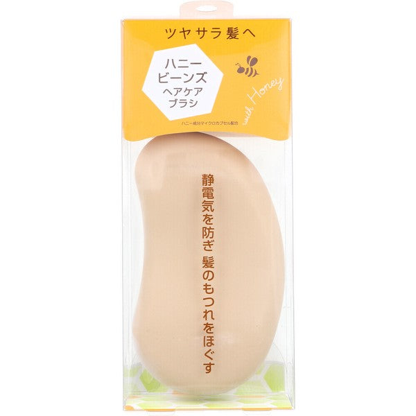日本製【Honey Beans】蜂蜜成分防靜電護髮梳｜ 防靜電梳 頭皮按摩梳 日常梳髮梳 美髮造型梳
