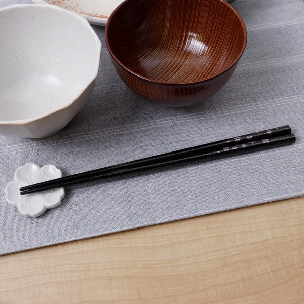 日本製 金粉櫻花筷子筷架禮盒｜22.5cm 抗菌塗層 對筷 日本筷子 竹筷子 筷架