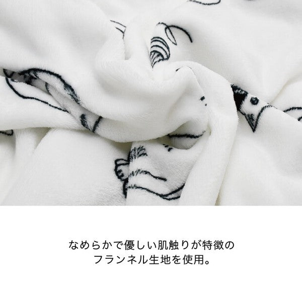 日本 Mysa可愛貓咪插畫保暖蓋毯｜柔軟材質 100×140cm｜法蘭絨毯 毯子 小毛毯 車用毯 空調毯