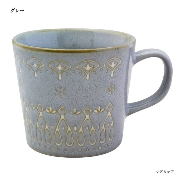 日本製 日式質感蕾絲細線馬克杯 300ml｜四色可選 陶瓷馬克杯 咖啡杯 陶瓷杯