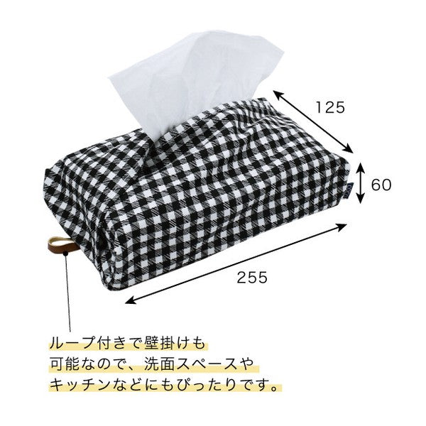 日本 GENDAI COCO 棉質日式質感掛式面紙套｜抗菌消臭 車用面紙套 衛生紙套 衛生紙盒套