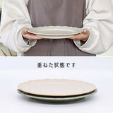 日本製 美濃燒 復古花邊浮雕圓盤 23cm | 大盤 陶瓷餐盤 蛋糕盤 點心盤 小花盤子 三色