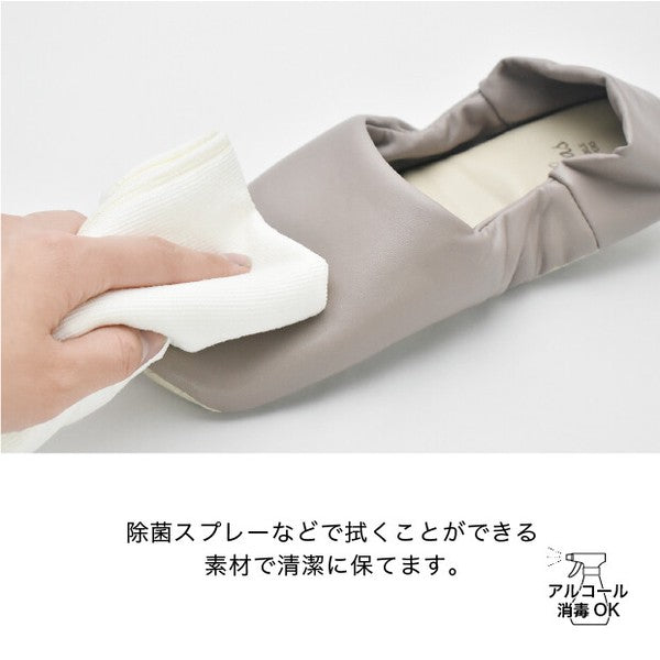 日本GENDAI Labas PU皮革2WAY攜帶式折疊拖鞋｜附鞋袋 懶人拖鞋 旅行拖鞋