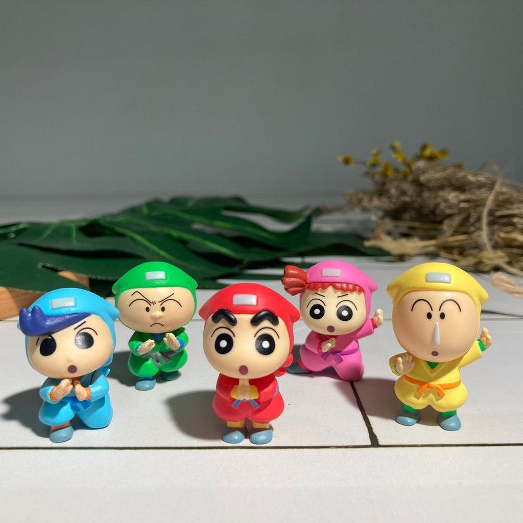 日本萬代 BANDAI 蠟筆小新扭蛋 幽靈忍者珍風傳排隊公仔｜蠟筆小新、妮妮、正男、風間、阿呆 - 富士通販