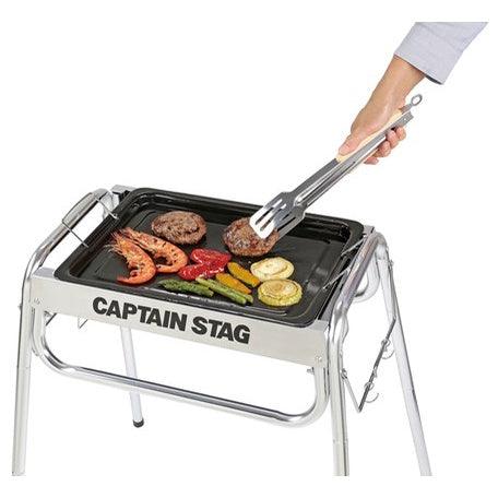 CAPTAIN STAG 鹿牌 露營 不銹鋼 木柄烤肉夾子 | 餐具 不鏽鋼 BBQ - 富士通販
