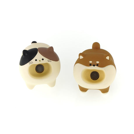 DECOLE迴紋針收納動物公仔｜柴犬、三色貓，貓奴狗奴必備 - 富士通販
