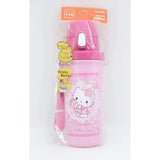 日本製 正版Hello Kitty 彈蓋式水壺附背帶 - 富士通販