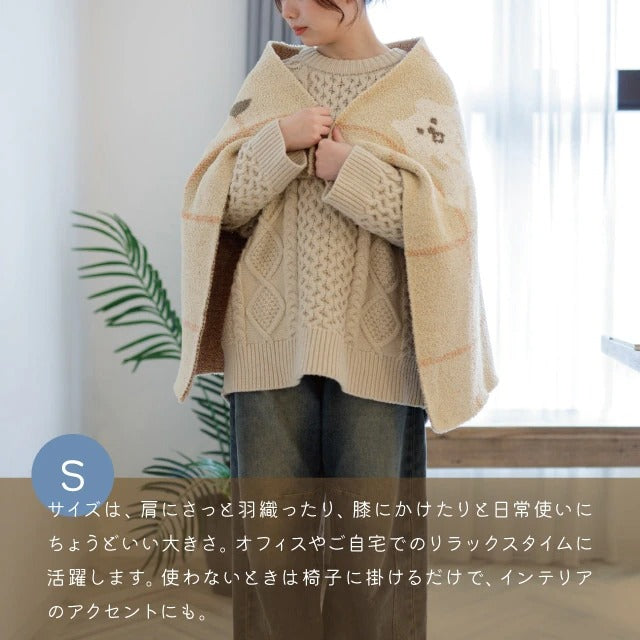日本 BISQUE 可愛造型針織毯 花朵 貓咪 狗狗｜小毛毯 午睡毯 懶人毯